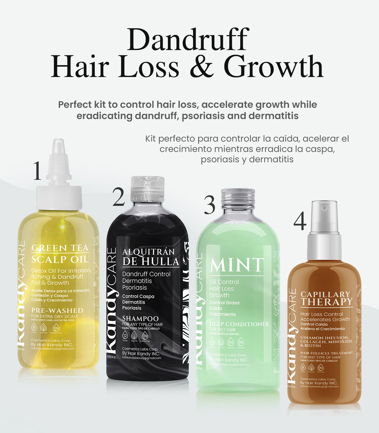 Dandruff Hair Loss & Growth Control Kit With Scalp Oil