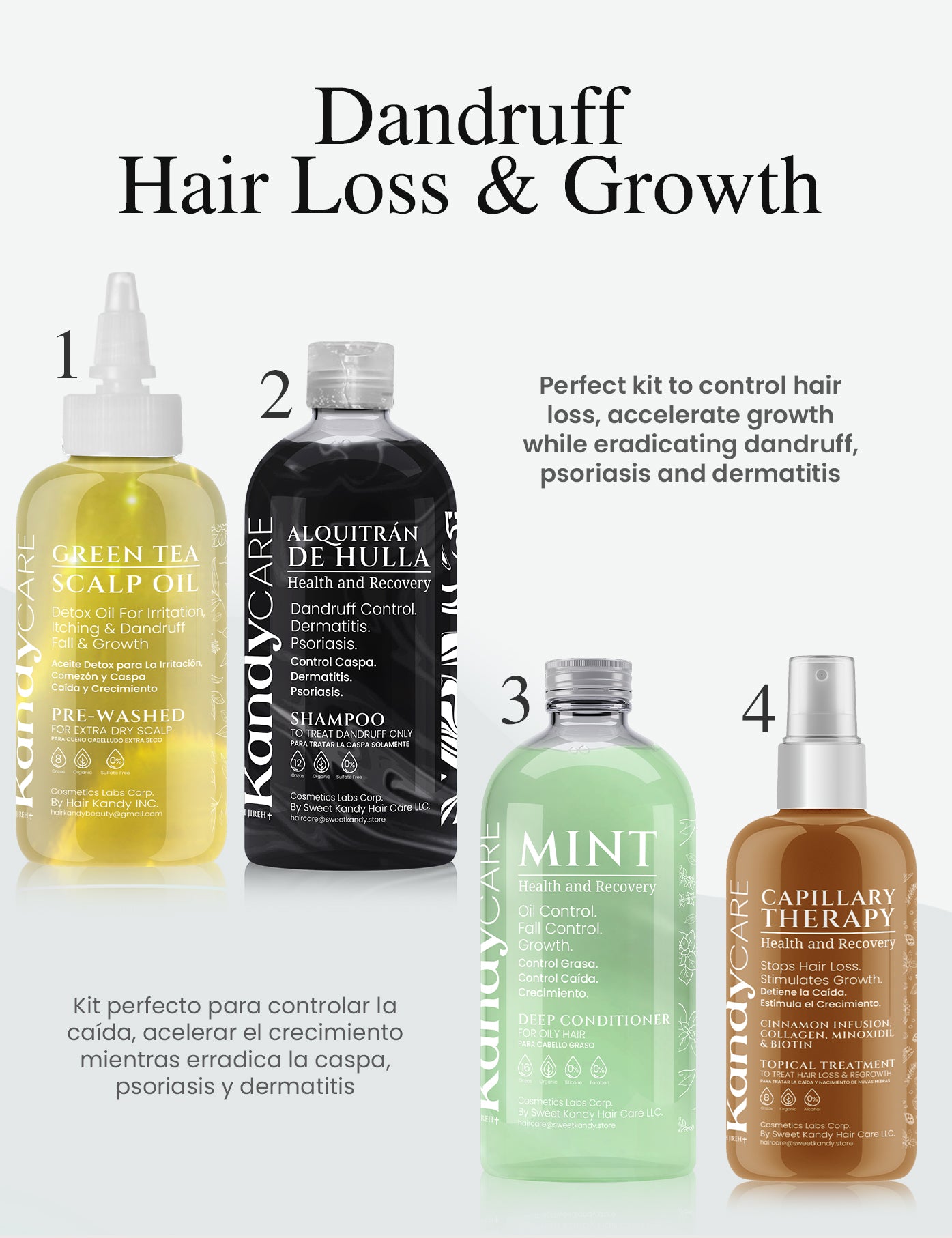Dandruff Hair Loss & Growth Control Kit With Scalp Oil